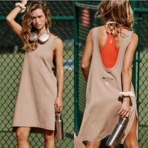 FREE PEOPLE Hot Shot Tunic Tank Dress Mocha Latte M/M Cotton & Elastane‎ Blend
